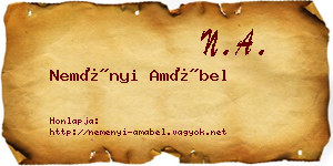 Neményi Amábel névjegykártya